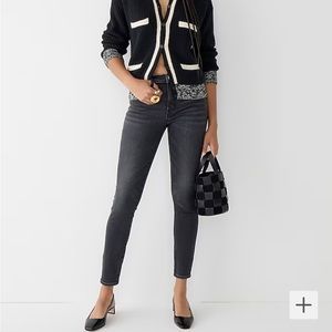 J.Crew 9” High Rise Toothpick Jean in charcoal, size 28T